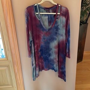 Shark bite tie dye tunic